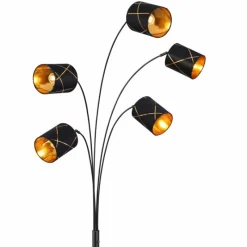 Lampes En Tissu-Luminaires Globo Lighting Lampadaire Globo BEMMO Noir, 5 lumières