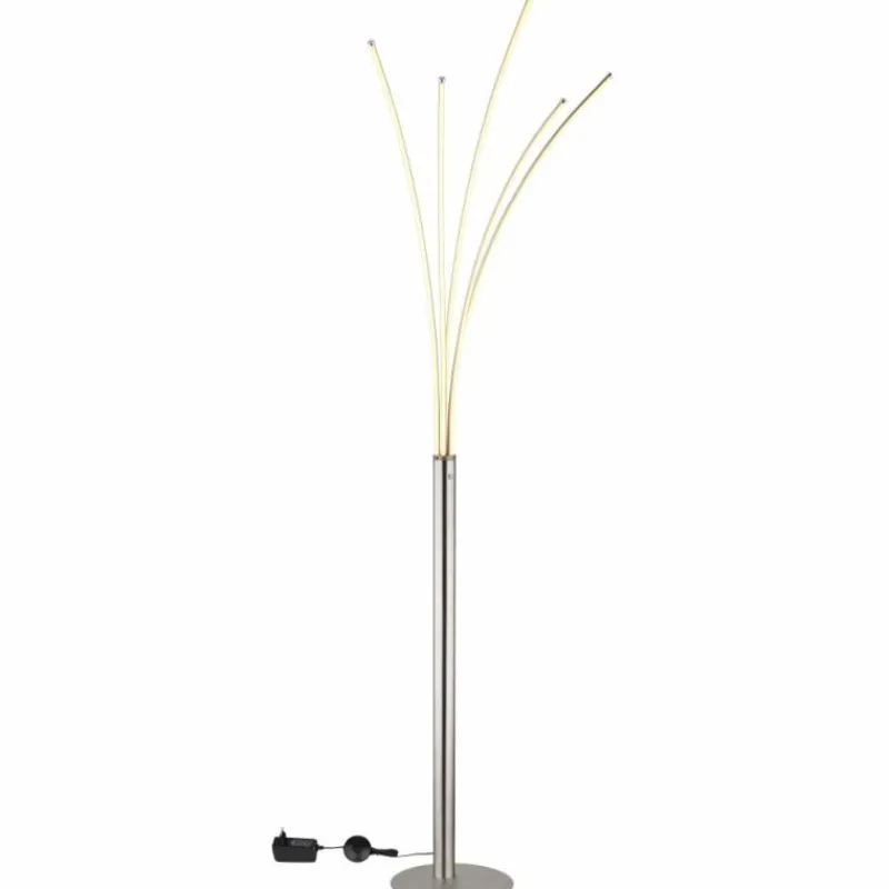 Luminaires Globo Lighting Lampadaire Globo BIZZY LED Chrome, Nickel mat, 1 lumière* Éclairage Led