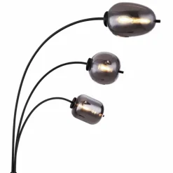 Suspension Verre Fumé-Luminaires Globo Lighting Lampadaire Globo BLACKY Noir, 3 lumières