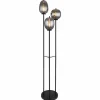 Suspension Verre Fumé-Luminaires Globo Lighting Lampadaire Globo BLACKY Noir, 3 lumières