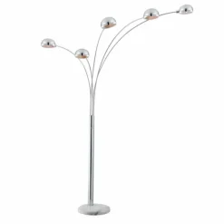 Luminaires Globo Lighting Lampadaire Globo Chrome, 5 lumières* Lampadaires Et Lampes Sur Pied