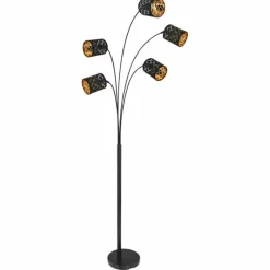 Lampes Dorées-Luminaires Globo Lighting Lampadaire Globo CLARKE Noir, 5 lumières