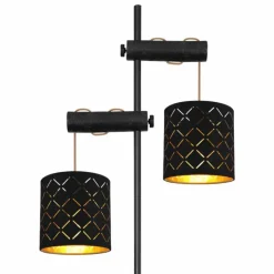 Lampes En Tissu-Luminaires Globo Lighting Lampadaire Globo CLARKE Noir, 2 lumières