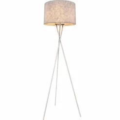 Lampes En Tissu-Luminaires Globo Lighting Lampadaire Globo DENIMATT Nickel mat, 1 lumière