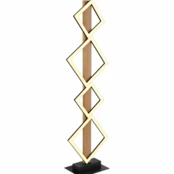 Lampes En Bois-Luminaires Globo Lighting Lampadaire Globo DUSTIN LED Bois foncé, Noir, 1 lumière