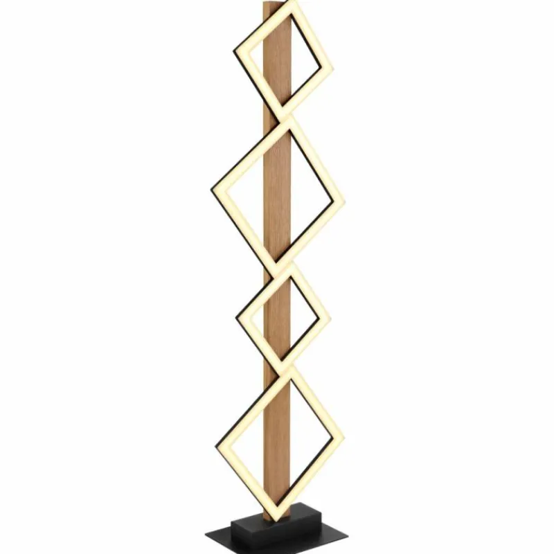 Lampes En Bois-Luminaires Globo Lighting Lampadaire Globo DUSTIN LED Bois foncé, Noir, 1 lumière