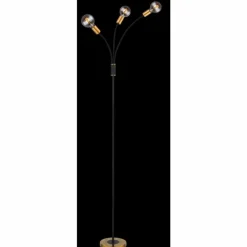 Lampes Dorées-Luminaires Globo Lighting Lampadaire Globo EDDY Or, 3 lumières