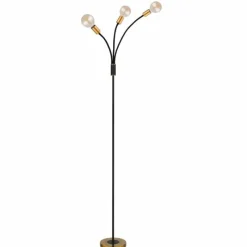 Lampes Dorées-Luminaires Globo Lighting Lampadaire Globo EDDY Or, 3 lumières