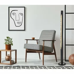 Lampes En Bois-Luminaires Globo Lighting Lampadaire Globo FELICITAS LED Nickel mat, Noir, 1 lumière