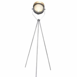 Lampes Industrielles-Luminaires Globo Lighting Lampadaire Globo FLORIN Gris, Argenté, 1 lumière