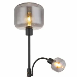 Suspension Verre Fumé-Luminaires Globo Lighting Lampadaire Globo GIUSEPPE Noir, 1 lumière