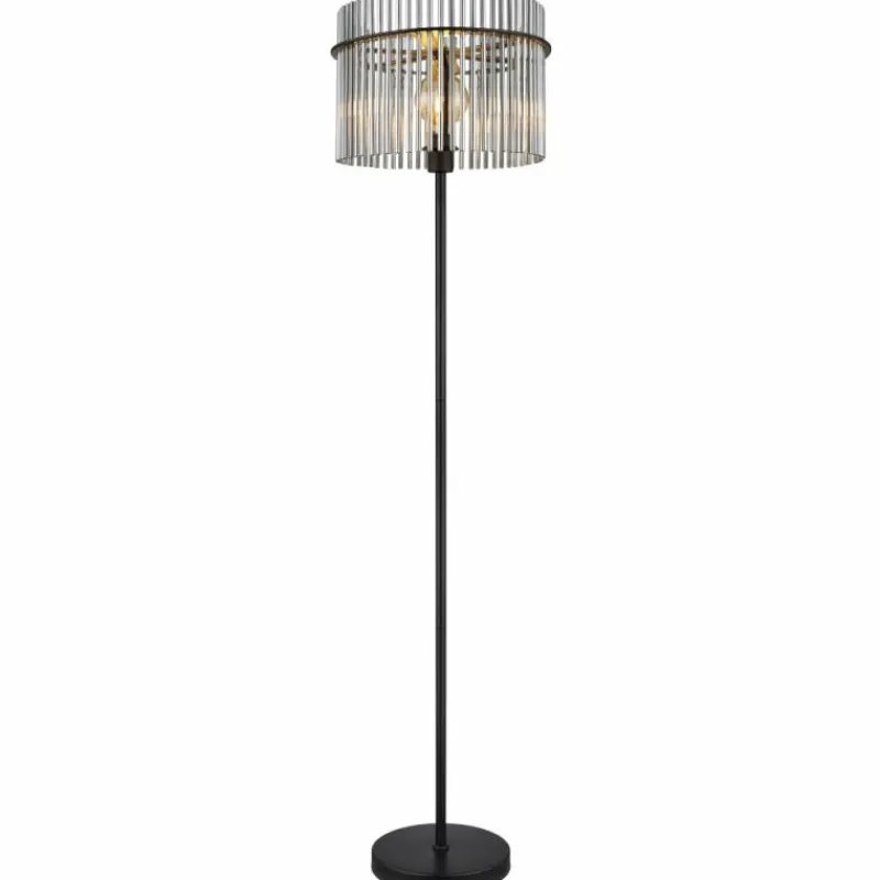 Suspension Verre Fumé-Luminaires Globo Lighting Lampadaire Globo GORLEY Noir, 1 lumière