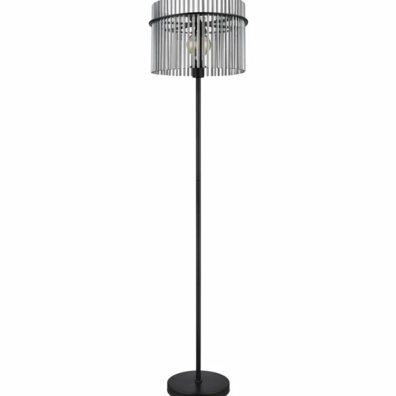 Suspension Verre Fumé-Luminaires Globo Lighting Lampadaire Globo GORLEY Noir, 1 lumière