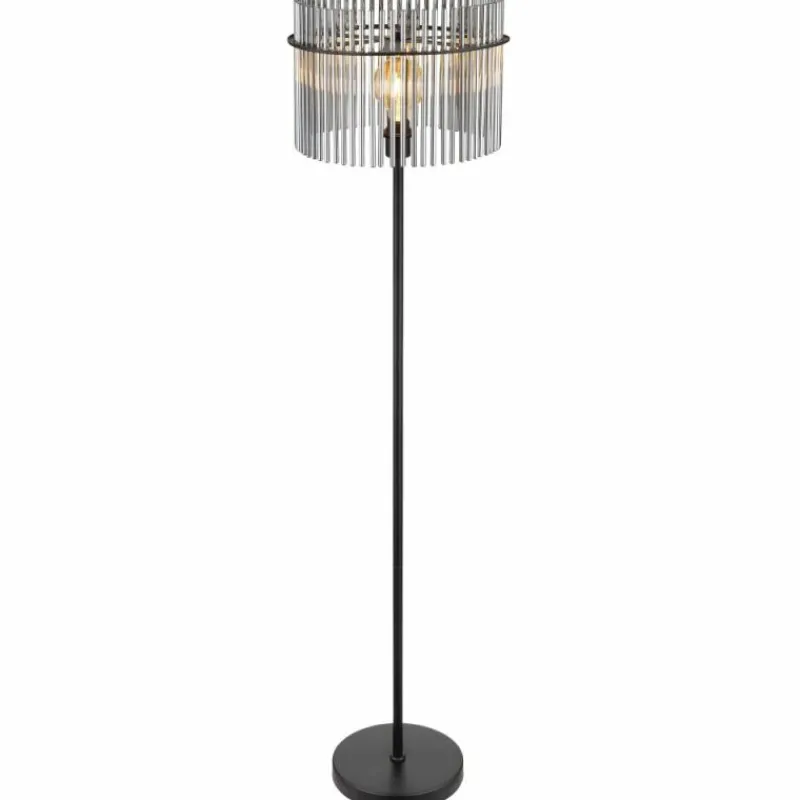 Suspension Verre Fumé-Luminaires Globo Lighting Lampadaire Globo GORLEY Noir, 1 lumière