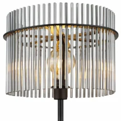 Suspension Verre Fumé-Luminaires Globo Lighting Lampadaire Globo GORLEY Noir, 1 lumière