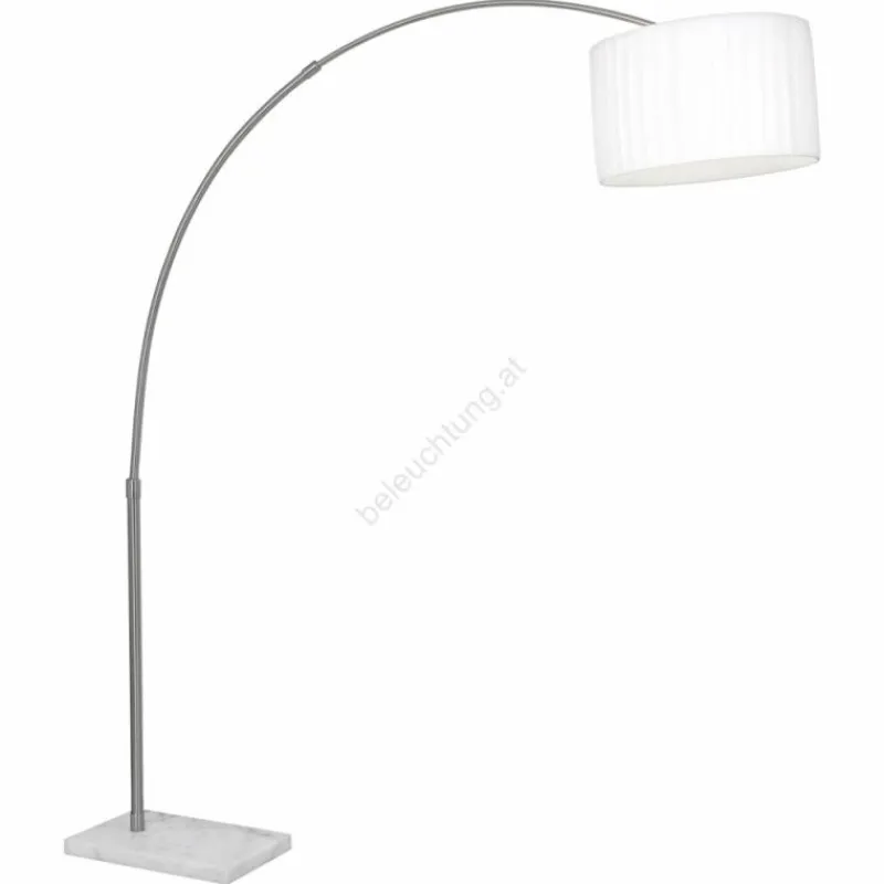 Luminaires Scandinaves-Luminaires Globo Lighting Lampadaire Globo LA NUBE Acier inoxydable, Nickel mat, Blanc, 1 lumière