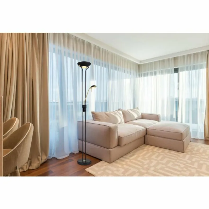 Luminaires Globo Lighting Lampadaire Globo LEONAS LED Laiton, Noir, 1 lumière* Éclairage Led