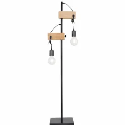 Lampes Industrielles-Luminaires Globo Lighting Lampadaire Globo LUDI Noir, 2 lumières