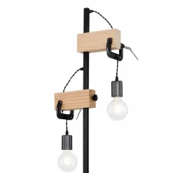 Lampes Industrielles-Luminaires Globo Lighting Lampadaire Globo LUDI Noir, 2 lumières