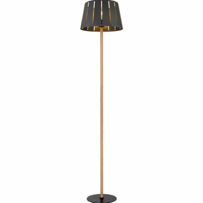 Lampes En Bois-Luminaires Globo Lighting Lampadaire Globo LUNA Couleur bois, Noir, 1 lumière