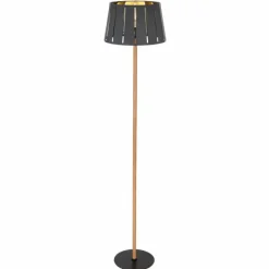 Lampes En Bois-Luminaires Globo Lighting Lampadaire Globo LUNA Couleur bois, Noir, 1 lumière