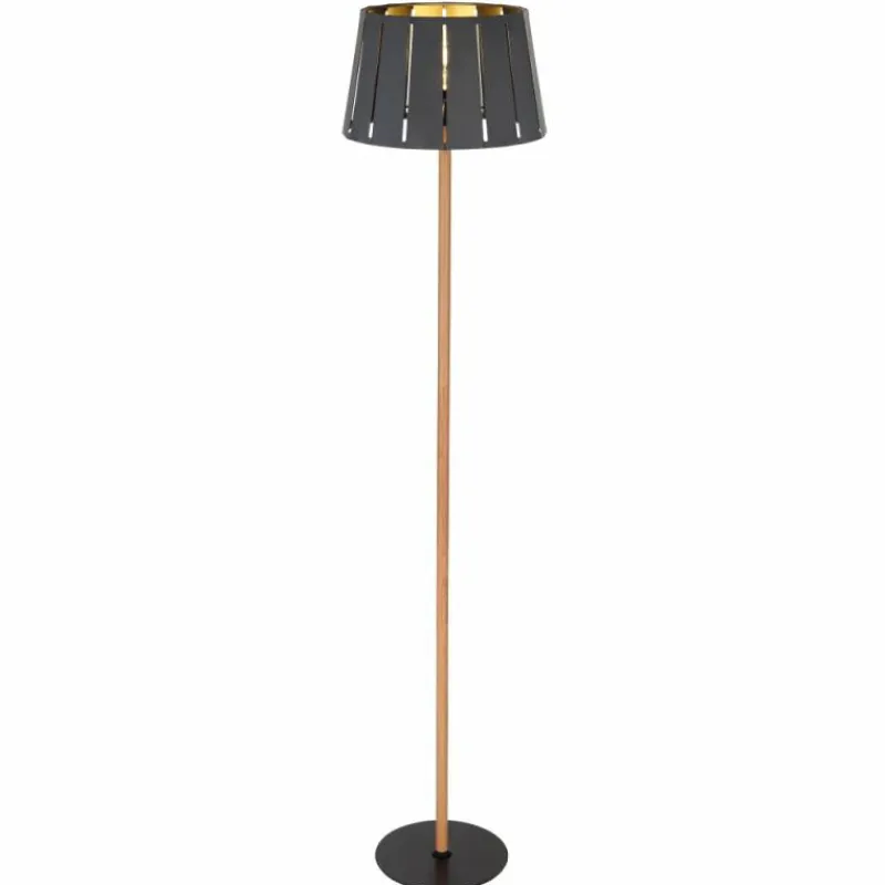 Lampes En Bois-Luminaires Globo Lighting Lampadaire Globo LUNA Couleur bois, Noir, 1 lumière