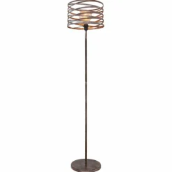 Lampes Vintages & Rétros-Luminaires Globo Lighting Lampadaire Globo MARCO Brun, Noir, 1 lumière