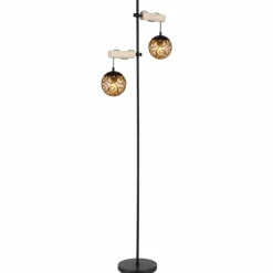 Lampes En Bois-Luminaires Globo Lighting Lampadaire Globo MAXI Écru, Noir, 2 lumières