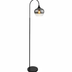 Suspension Verre Fumé-Luminaires Globo Lighting Lampadaire Globo MAXY Noir, 1 lumière