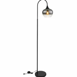 Suspension Verre Fumé-Luminaires Globo Lighting Lampadaire Globo MAXY Noir, 1 lumière