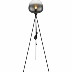 Suspension Verre Fumé-Luminaires Globo Lighting Lampadaire Globo MAXY Noir, 1 lumière