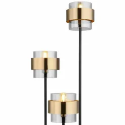 Suspension Verre Fumé-Luminaires Globo Lighting Lampadaire Globo MILLEY Noir, 3 lumières