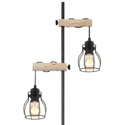 Luminaires Scandinaves-Luminaires Globo Lighting Lampadaire Globo MINA Noir, 2 lumières