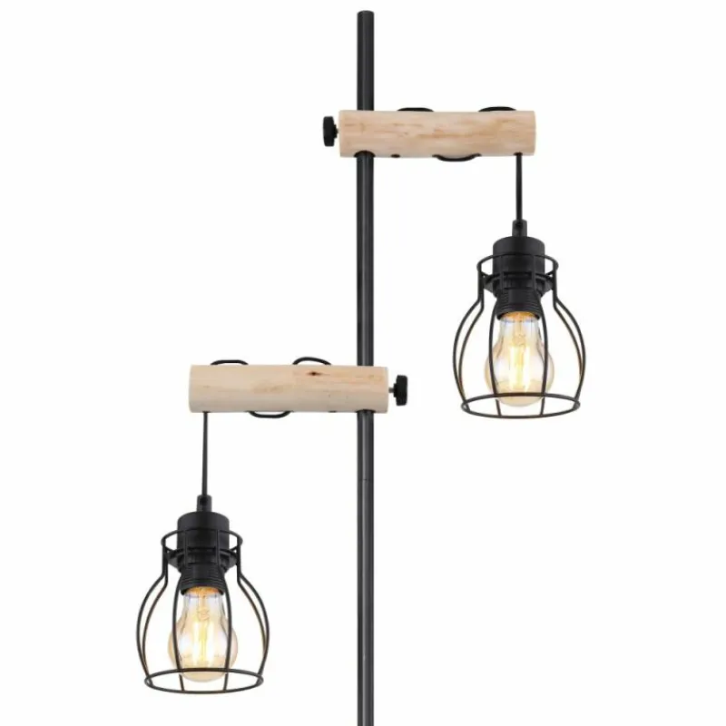 Luminaires Scandinaves-Luminaires Globo Lighting Lampadaire Globo MINA Noir, 2 lumières