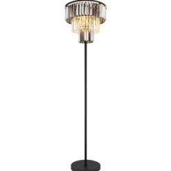 Suspension Verre Fumé-Luminaires Globo Lighting Lampadaire Globo NAXIS Noir, 3 lumières