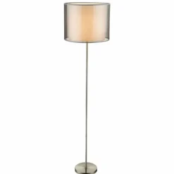 Luminaires Globo Lighting Lampadaire Globo Nickel mat, 1 lumière* Lampadaires Et Lampes Sur Pied