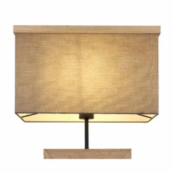 Lampes En Tissu-Luminaires Globo Lighting Lampadaire Globo OSSI Couleur bois, Noir, 1 lumière