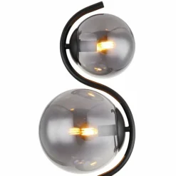 Suspension Verre Fumé-Luminaires Globo Lighting Lampadaire Globo PORRY Noir, 4 lumières