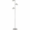 Luminaires Globo Lighting Lampadaire Globo ROBBY Nickel mat, 3 lumières* Lampadaires Et Lampes Sur Pied