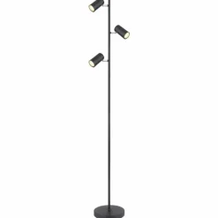 Luminaires Globo Lighting Lampadaire Globo ROBBY Noir, 3 lumières* Lampadaires Et Lampes Sur Pied