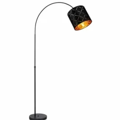 Lampes En Tissu-Luminaires Globo Lighting Lampadaire Globo SUNNA Noir, 1 lumière