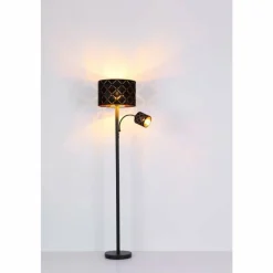 Lampes En Tissu-Luminaires Globo Lighting Lampadaire Globo SUNNA Noir, 1 lumière