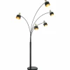 Lampes Dorées-Luminaires Globo Lighting Lampadaire Globo SWINNI Noir, 5 lumières
