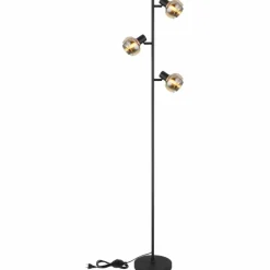 Suspension Verre Fumé-Luminaires Globo Lighting Lampadaire Globo TOKKI Noir, 3 lumières