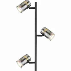 Suspension Verre Fumé-Luminaires Globo Lighting Lampadaire Globo TRABBY Noir, 3 lumières