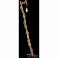 Lampes En Bois-Luminaires Globo Lighting Lampadaire Globo ULLEU Écru, Noir, 1 lumière