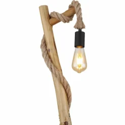 Lampes En Bois-Luminaires Globo Lighting Lampadaire Globo ULLEU Écru, Noir, 1 lumière