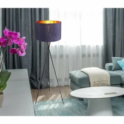 Lampes En Tissu-Luminaires Globo Lighting Lampadaire Globo URBAN Noir, 1 lumière