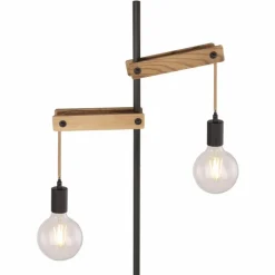 Lampes En Tissu-Luminaires Globo Lighting Lampadaire Globo VISSO Brun, Noir, 2 lumières