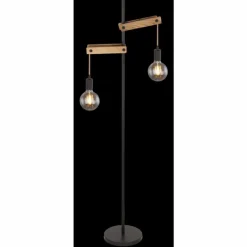 Lampes En Tissu-Luminaires Globo Lighting Lampadaire Globo VISSO Brun, Noir, 2 lumières